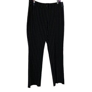 BIANCA Dress Pants Wide Leg Strip Black White 12 8-2